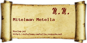 Mitelman Metella névjegykártya